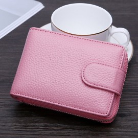 Men And Women RFID Genuine Leather Wallet 10 Card Slot Multifunction Purse