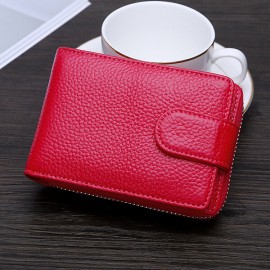 Men And Women RFID Genuine Leather Wallet 10 Card Slot Multifunction Purse
