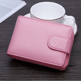 Men And Women RFID Genuine Leather Wallet 10 Card Slot Multifunction Purse