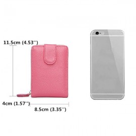 Men And Women RFID Genuine Leather Wallet 10 Card Slot Multifunction Purse