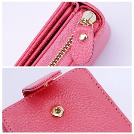 Men And Women RFID Genuine Leather Wallet 10 Card Slot Multifunction Purse