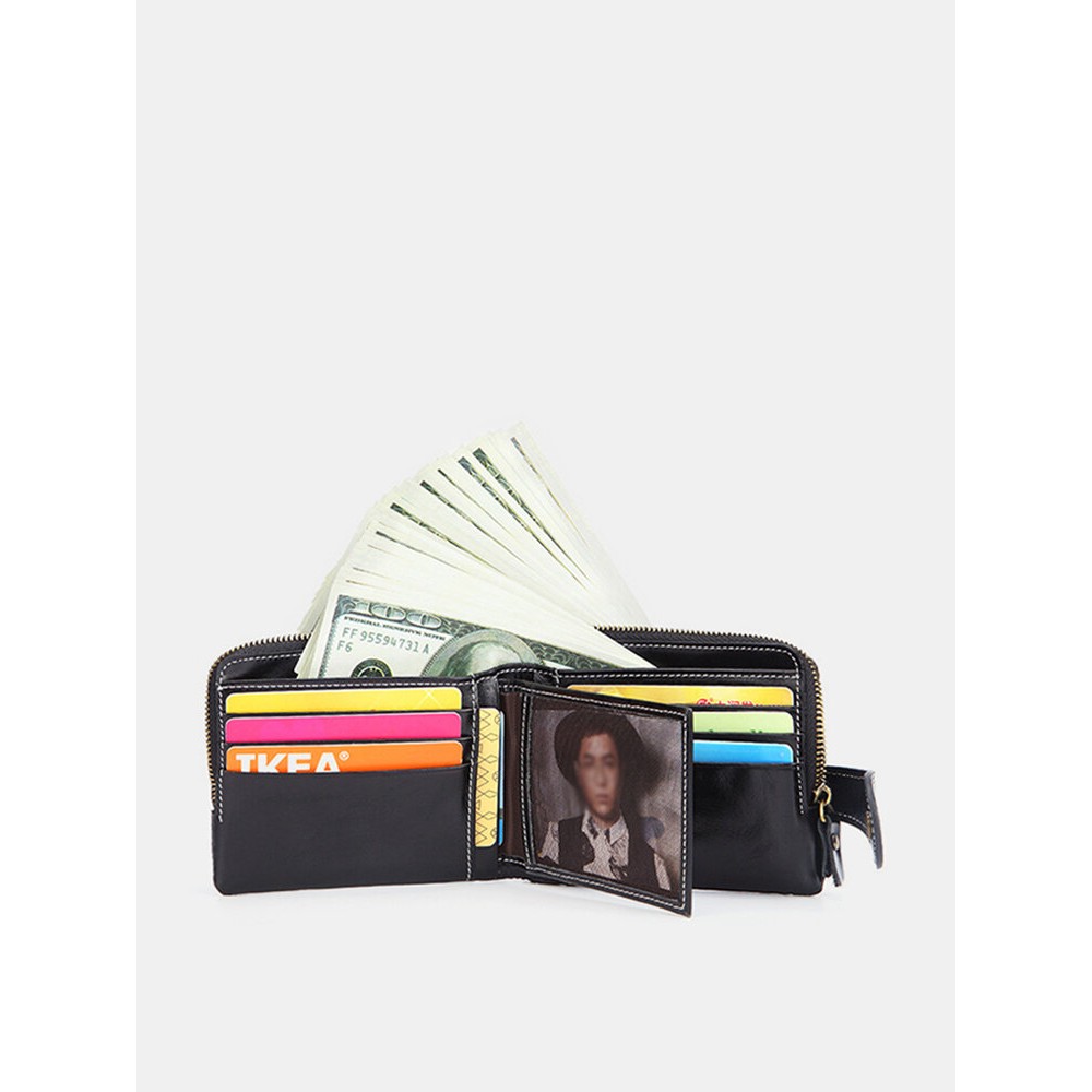 RFID Women Genuine Leather Multi-function Wallet