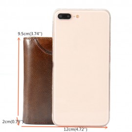 Women RFID 10 Card Holder Vintage Oil Leather Short Wallet Coin Purse