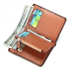 Women RFID 10 Card Holder Vintage Oil Leather Short Wallet Coin Purse