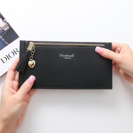 Womon Tassel Multi-slots 15 Card Slots Card Holder Zipper Wallet Purse