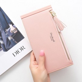 Womon Tassel Multi-slots 15 Card Slots Card Holder Zipper Wallet Purse