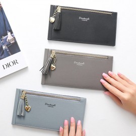 Womon Tassel Multi-slots 15 Card Slots Card Holder Zipper Wallet Purse