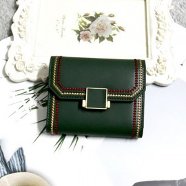 Women Genuine Leather 9 Card Slot Wallet Vintage Purse