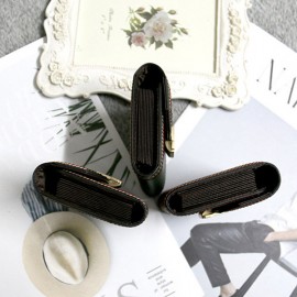 Women Genuine Leather 9 Card Slot Wallet Vintage Purse