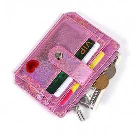 Women Laser 6 Card Slot Thin Wallet Cute Coin Purse