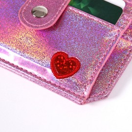 Women Laser 6 Card Slot Thin Wallet Cute Coin Purse