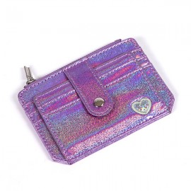 Women Laser 6 Card Slot Thin Wallet Cute Coin Purse