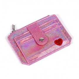 Women Laser 6 Card Slot Thin Wallet Cute Coin Purse
