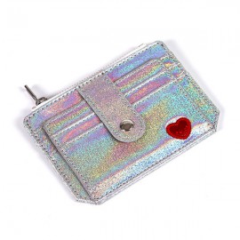 Women Laser 6 Card Slot Thin Wallet Cute Coin Purse
