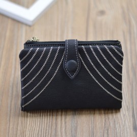 Women PU Fold Short Wallet Elegant Clutches Wallet Purse Coin Bag