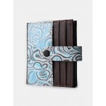 Women Vintage Genuine Leather 17 Card Slot Slim Card Holder Wallet Embossed Coin Purse