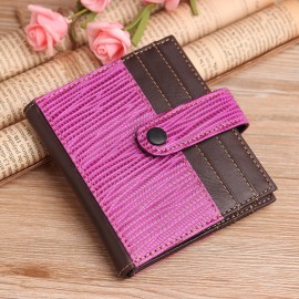 Women Vintage Genuine Leather 17 Card Slot Slim Card Holder Wallet Embossed Coin Purse