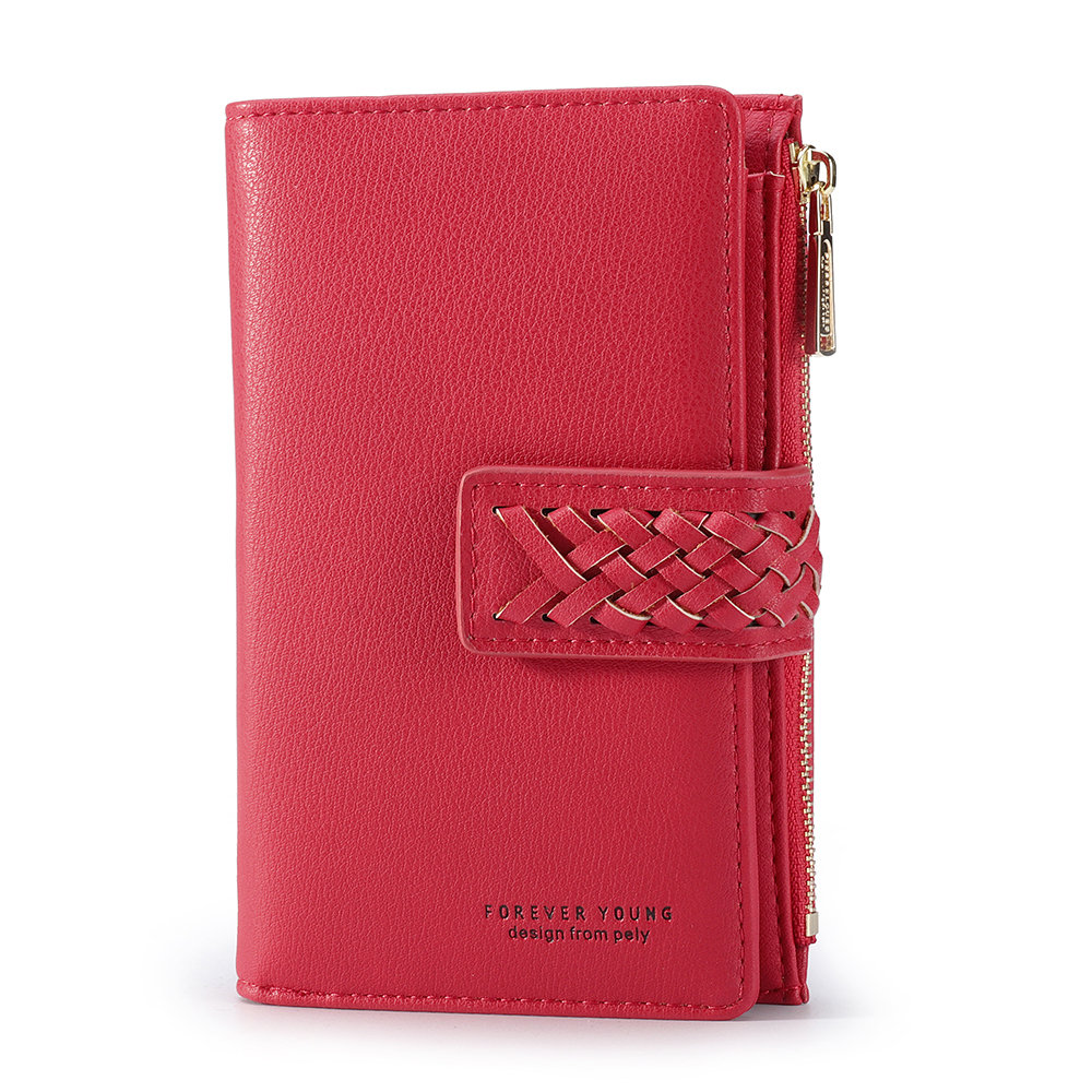 Women Casual 11 Card Slots Solid Wallet Coin Purse