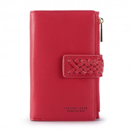 Women Casual 11 Card Slots Solid Wallet Coin Purse