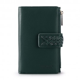 Women Casual 11 Card Slots Solid Wallet Coin Purse