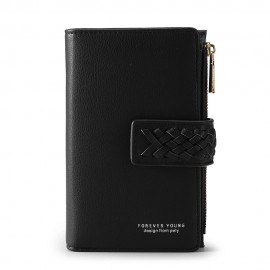 Women Casual 11 Card Slots Solid Wallet Coin Purse