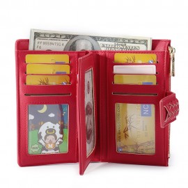 Women Casual 11 Card Slots Solid Wallet Coin Purse
