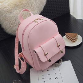 3 PCS PU Leather Women Backpacks Students Schoolbags