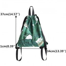 Fresh Print Leaf Canvas Backpack Leisure Handbag