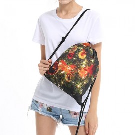 Christmas Backpack Drawstring Shoulder Bag For Women