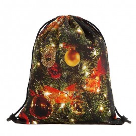 Christmas Backpack Drawstring Shoulder Bag For Women