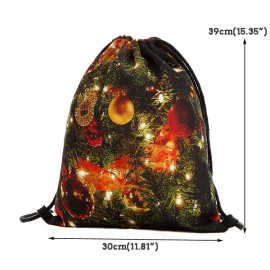 Christmas Backpack Drawstring Shoulder Bag For Women