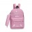 2Pcs Women's Backpack Set Likable Pattern High Capacity Preppy Back Bag