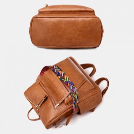 Women Faux Leather Solid Shoulder Bag Backpack