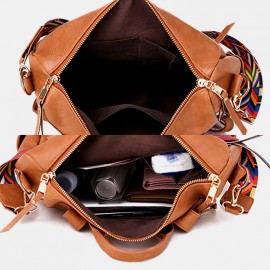 Women Faux Leather Solid Shoulder Bag Backpack