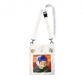Ins Original Comic Cartoon Canvas Bag Cute Simple Large Capacity Student Shoulder Messenger Bag