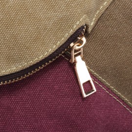 Brenice National Shoulder Bags Multifunction Canvas Striped Backpack