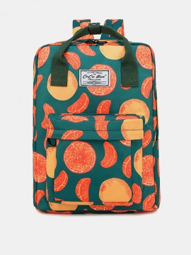 Women Waterproof Large Capacity Print Casual Backpack Drawstring pocket