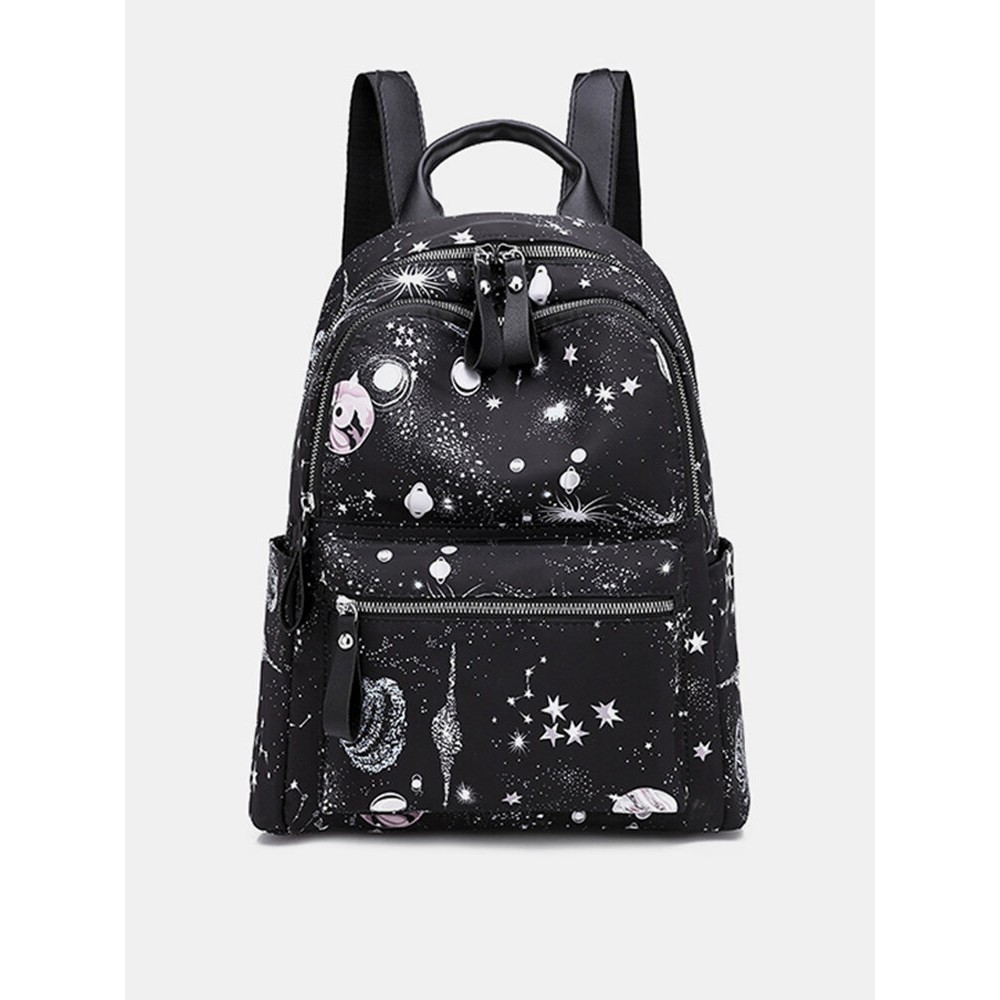 Women Large-capacity Starry Sky Pattern Shoulder Bag Backpack