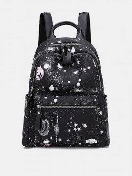 Women Large-capacity Starry Sky Pattern Shoulder Bag Backpack