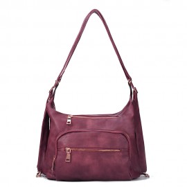 Women Solid Casual Multi-functional Shoulder Bag Backpack