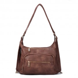 Women Solid Casual Multi-functional Shoulder Bag Backpack