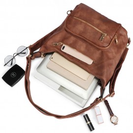 Women Solid Casual Multi-functional Shoulder Bag Backpack
