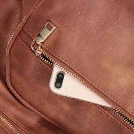 Women Solid Casual Multi-functional Shoulder Bag Backpack