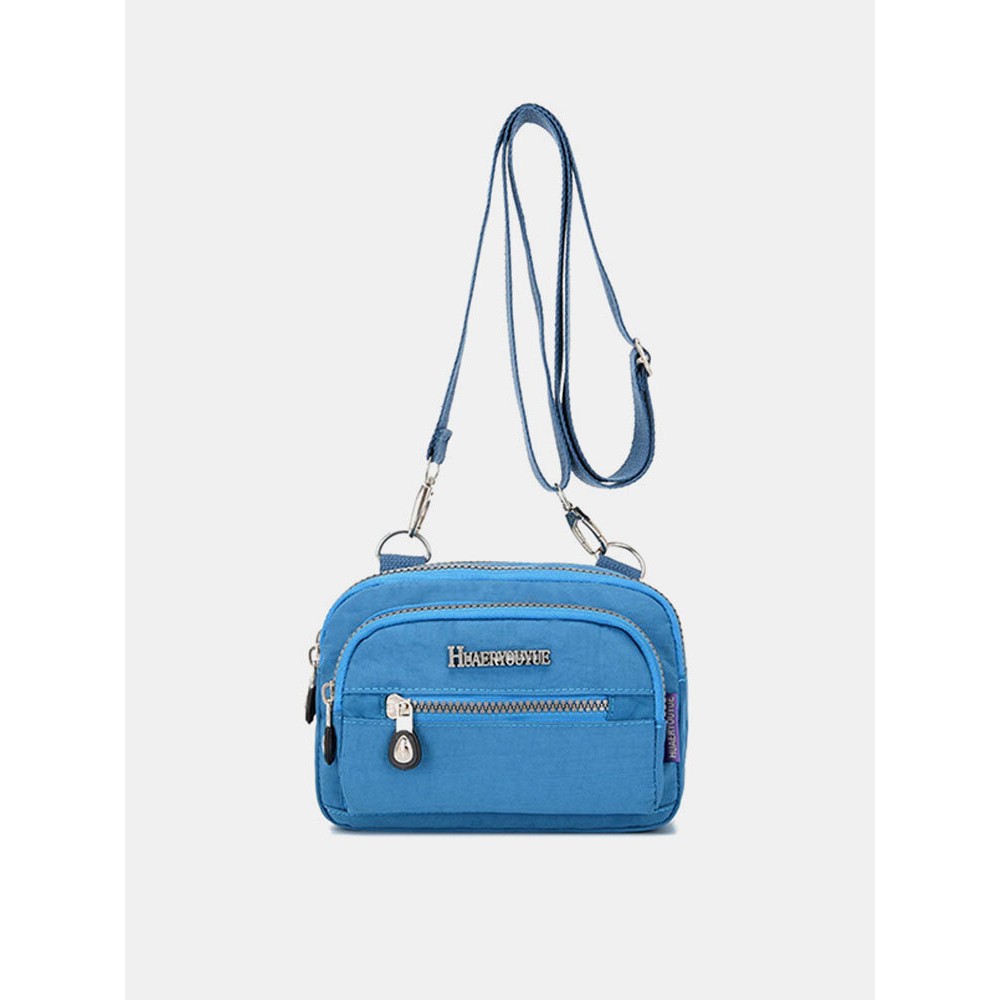 Women Solid Waterproof Multifunction Crossbody Bag