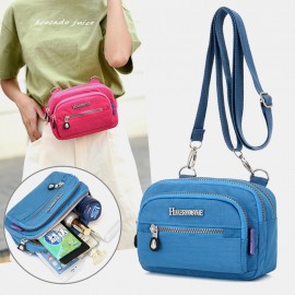 Women Solid Waterproof Multifunction Crossbody Bag