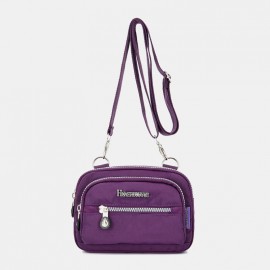 Women Solid Waterproof Multifunction Crossbody Bag