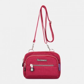 Women Solid Waterproof Multifunction Crossbody Bag