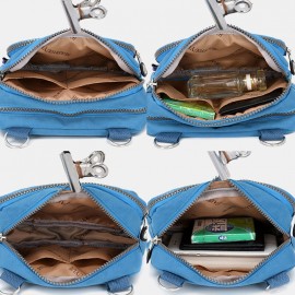 Women Solid Waterproof Multifunction Crossbody Bag