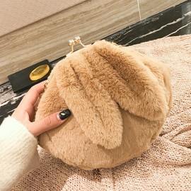 Cute Rabbit Plush Creative Shoulder Bag Phone Bag Chain Shell Crossbody Bags