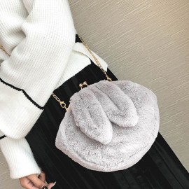 Cute Rabbit Plush Creative Shoulder Bag Phone Bag Chain Shell Crossbody Bags
